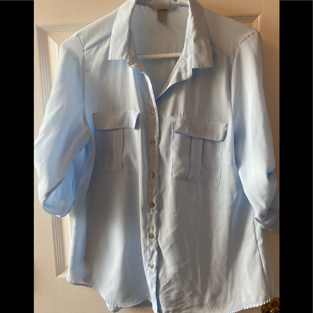 Pale blue H&M button up